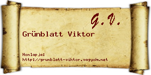 Grünblatt Viktor névjegykártya